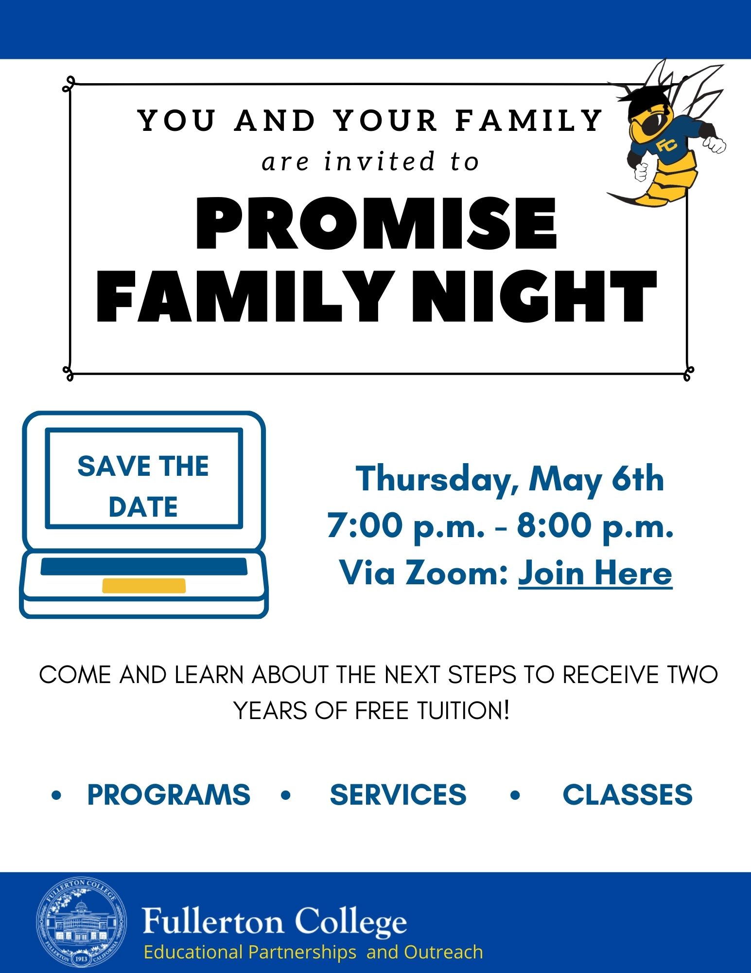 FJUHSD Family Nights Save the Date 2021