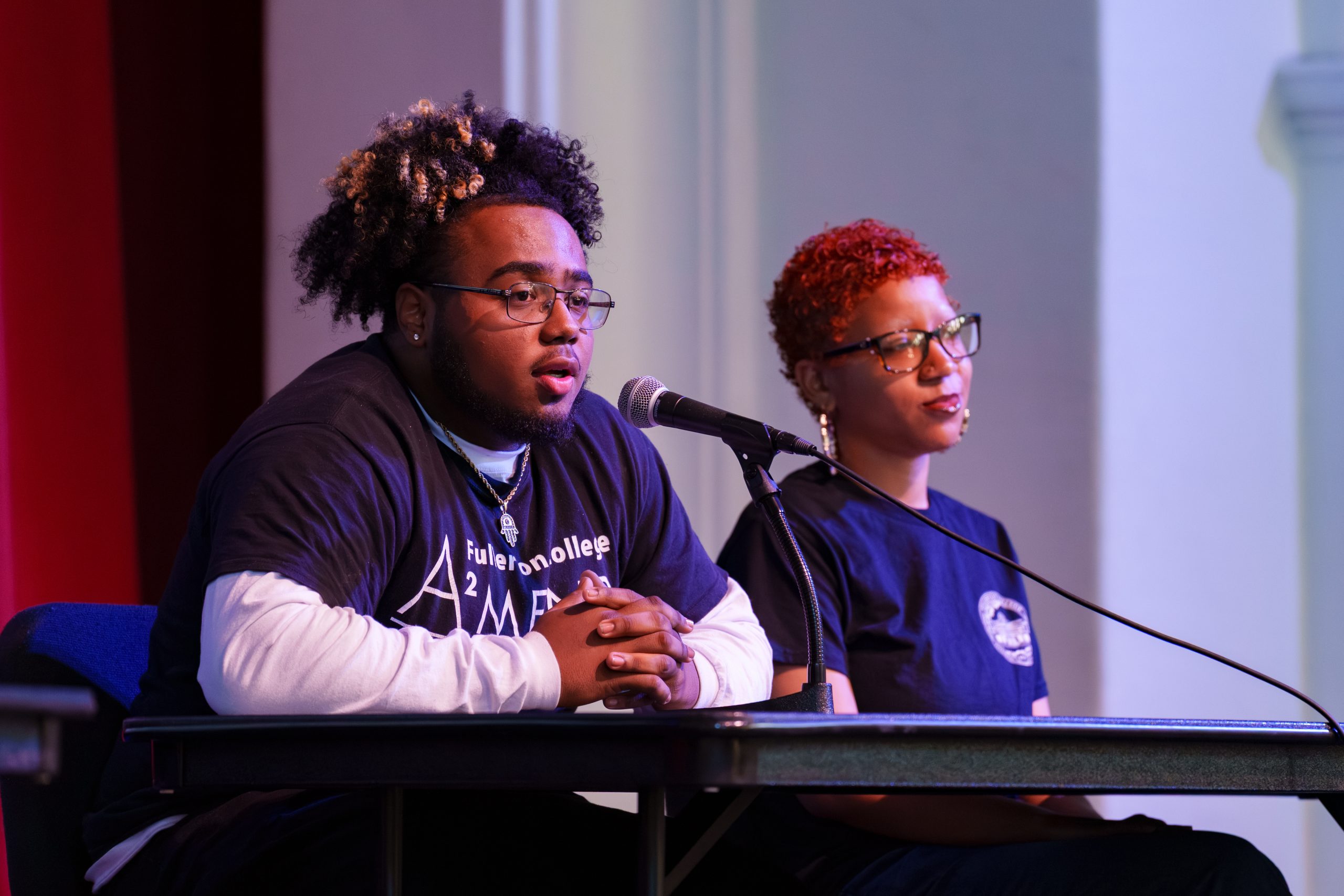 Current Fullerton College students host a Q&A panel at the Inaugural Black African American High School Conference 2026.